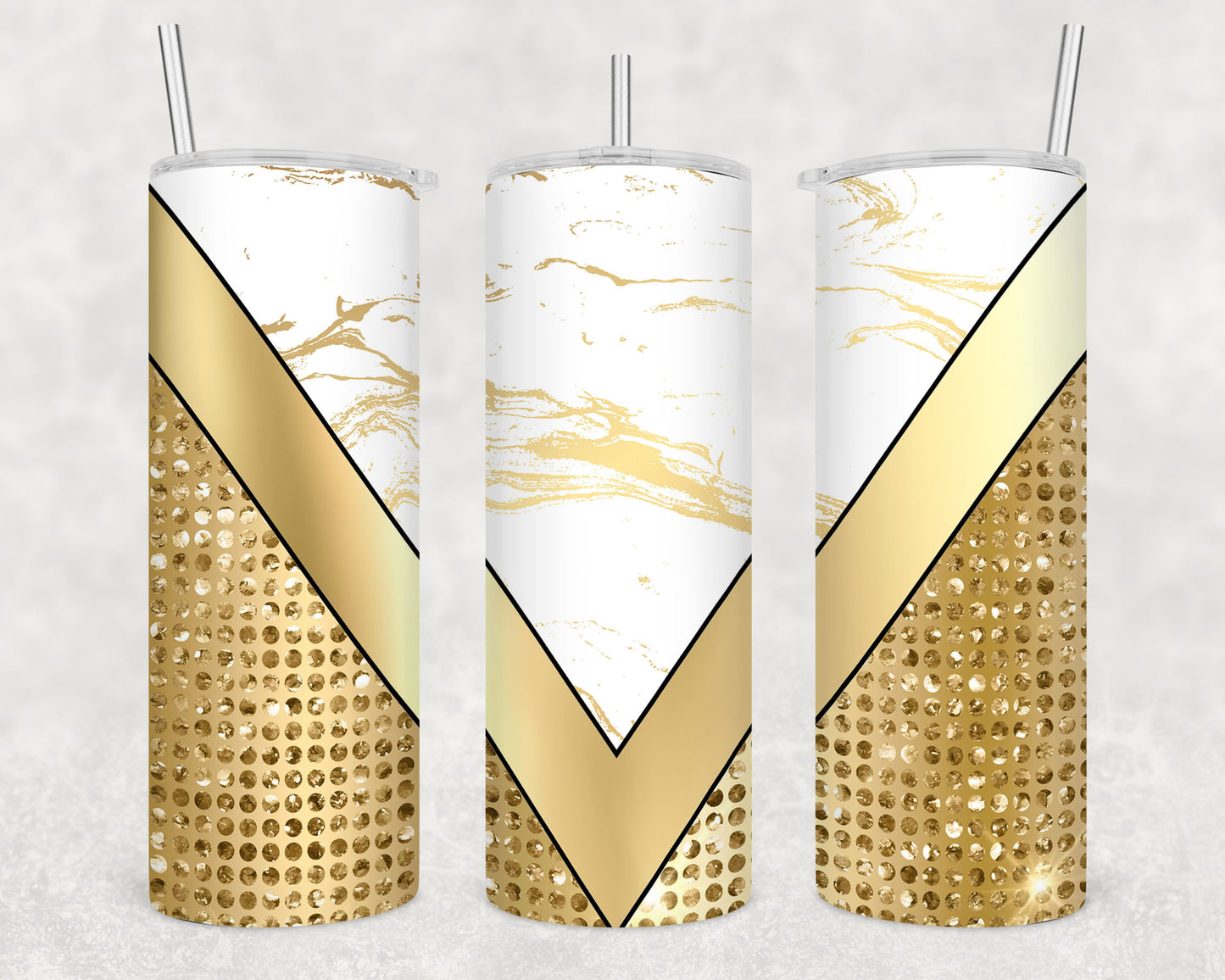 1052 Gold V Split Tumbler