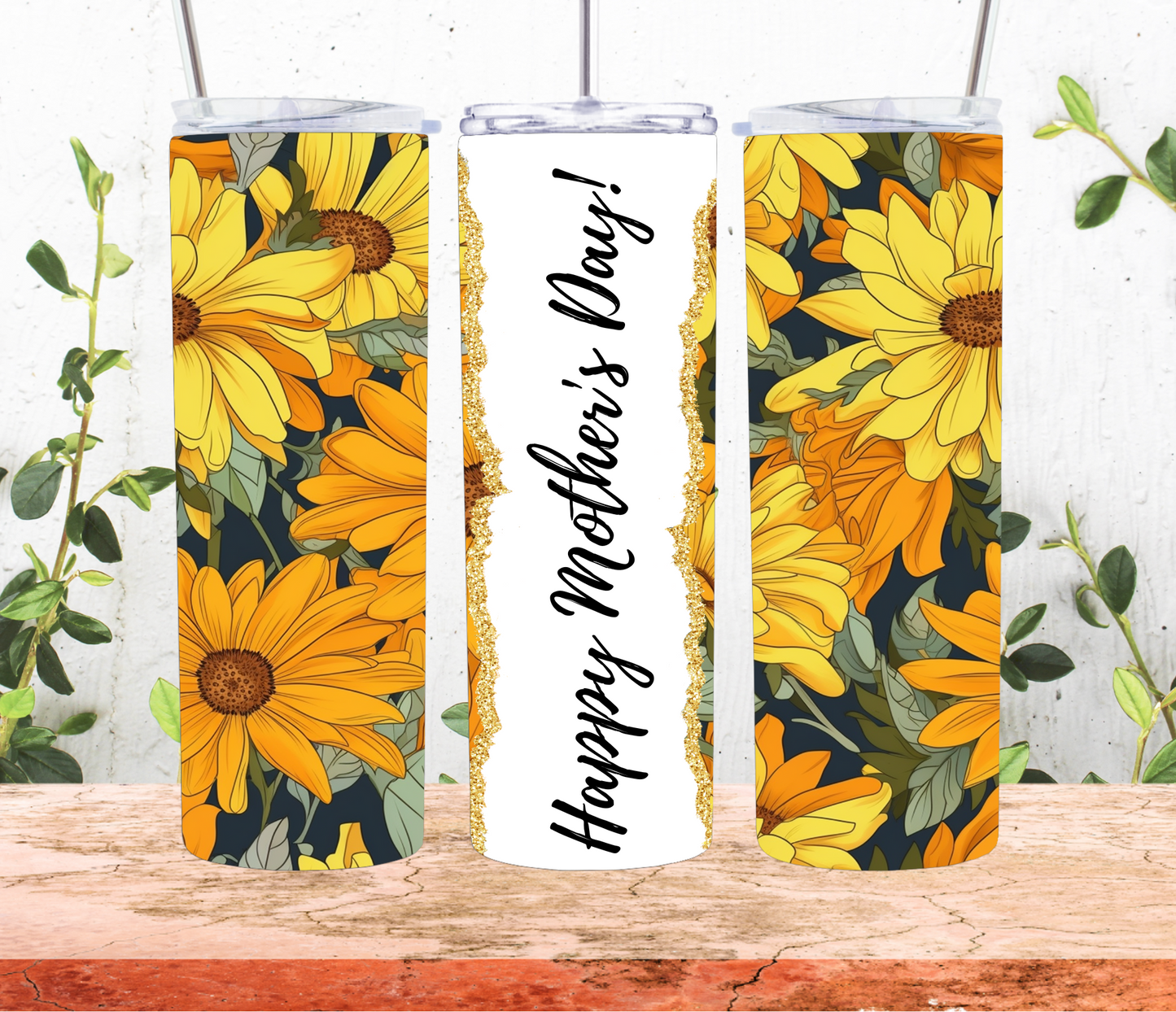1048 Happy Mother's Day Yellow and Orange Daisies or Personalization
