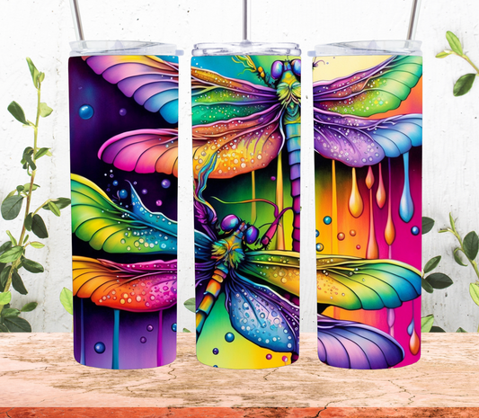 1011 Dragonfly With Drips Tumbler
