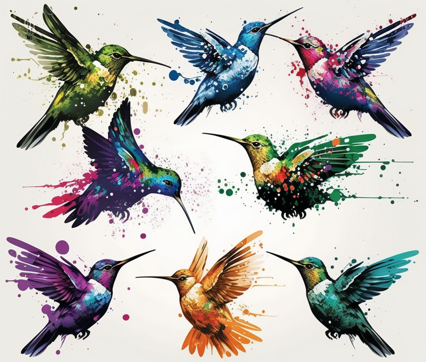 1021 #WaterColor #Hummingbirds #Tumbler